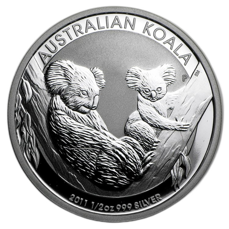 1/2 troy ounce zilver Koala munt 2011 voorkant