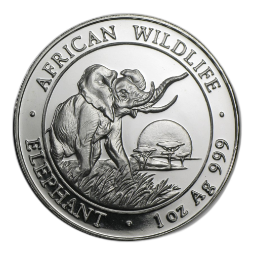 1 Troy ounce silver coin Somalia Elephant 2009 front
