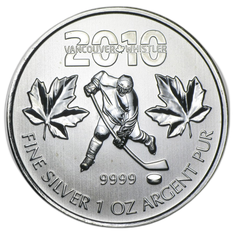 2010 Canada Maple Leaf Olympic Hockey munt voorkant