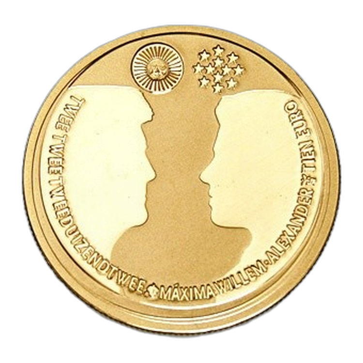 Het Huwelijks Tientje 10 euro Goud Proof 2002 voorkant