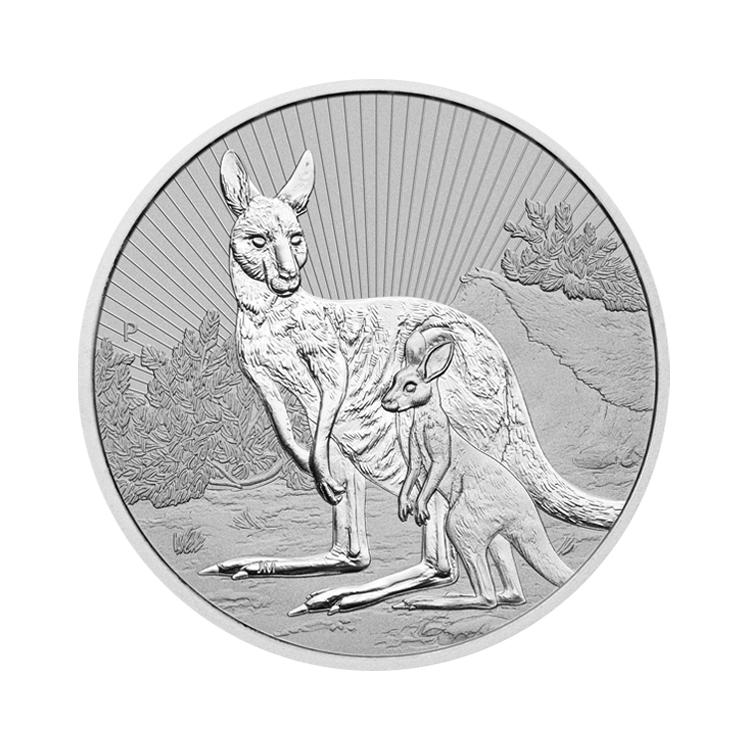 2 troy ounce zilveren Kangaroo munt 2023 voorkant