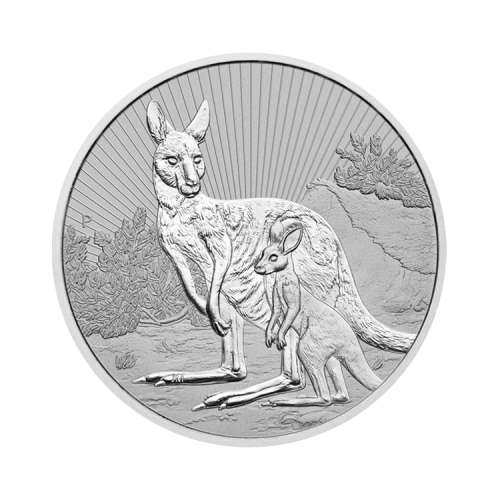 2 troy ounce silver Kangaroo coin 2023 front