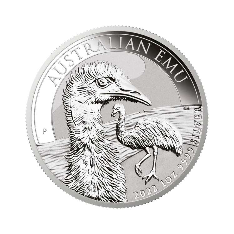 1 troy ounce silver coin Australian Emu 2022 front