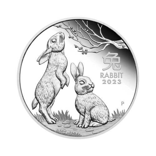 1/2 troy ounce zilveren munt Lunar 2023 proof voorkant