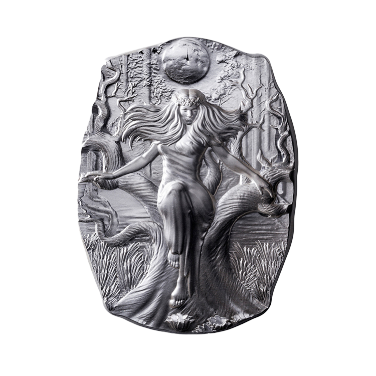 10 troy ounce zilverbaar Goddess Mara voorkant