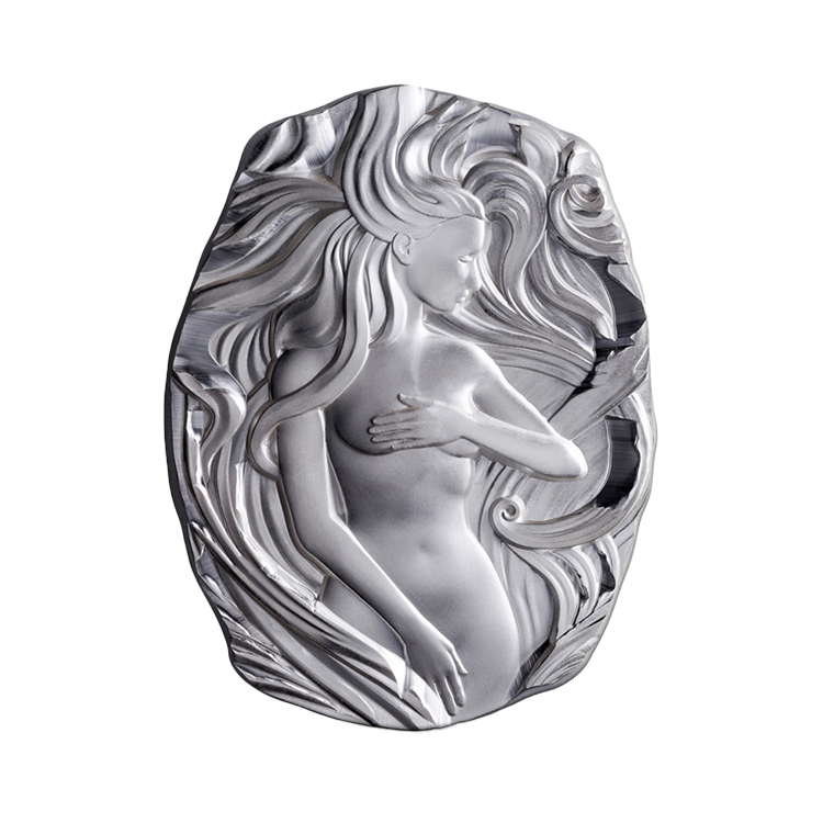 10 troy ounce zilverbaar Art Nouveau Woman voorkant