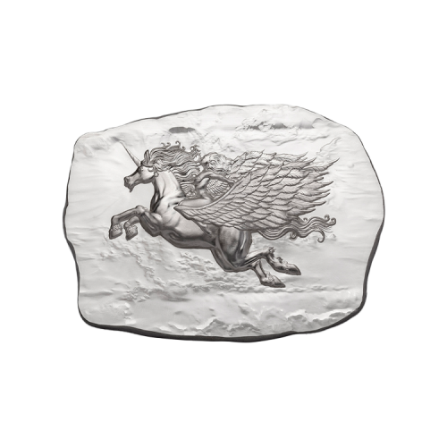 10 troy ounce silver bar Winged Unicorn front