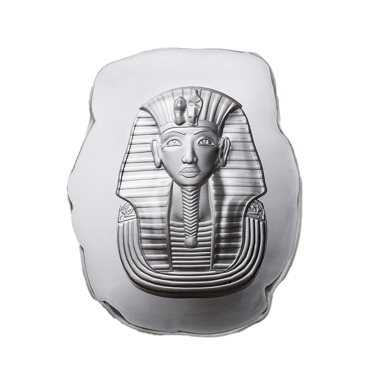 5 troy ounce silver bar  King Tut front