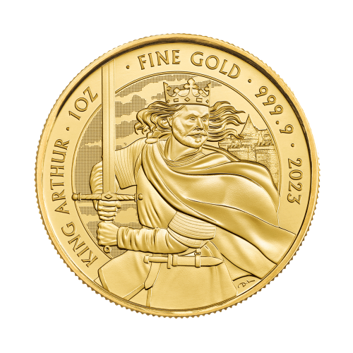 1 troy ounce gold coin King Arthur 2023 front