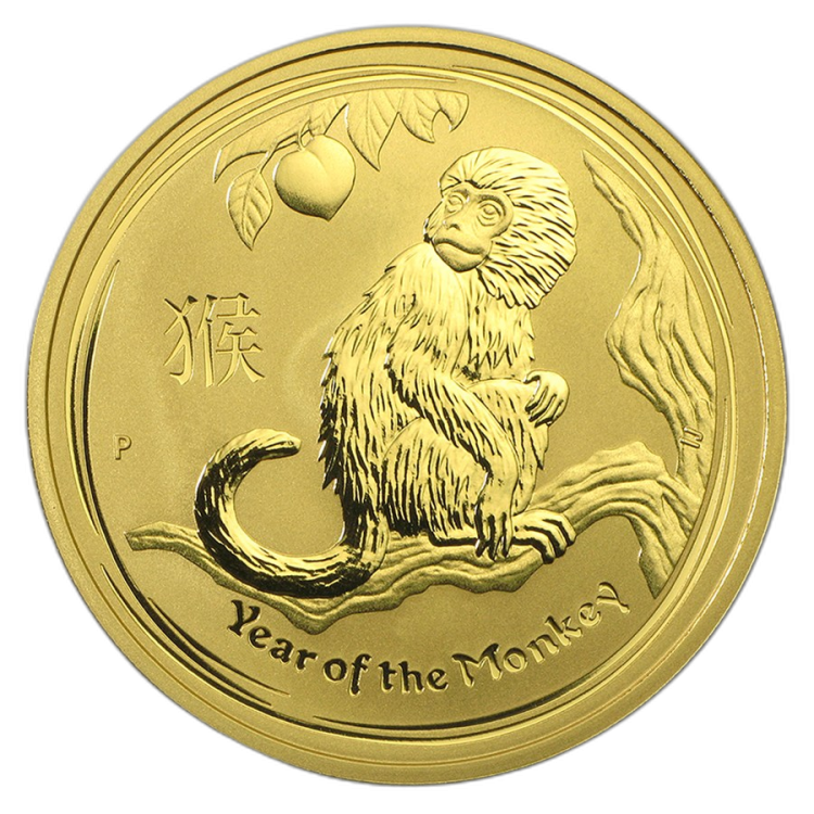 1 troy ounce gouden Lunar munt 2016 - het jaar van de aap voorkant