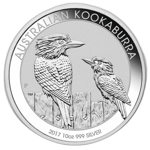 10 Troy ounce silver coin Kookaburra 2017 front