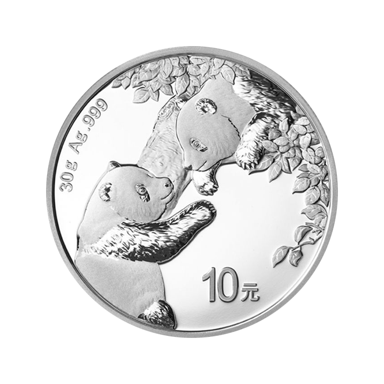 30 gram zilveren munt Panda 2023 voorkant