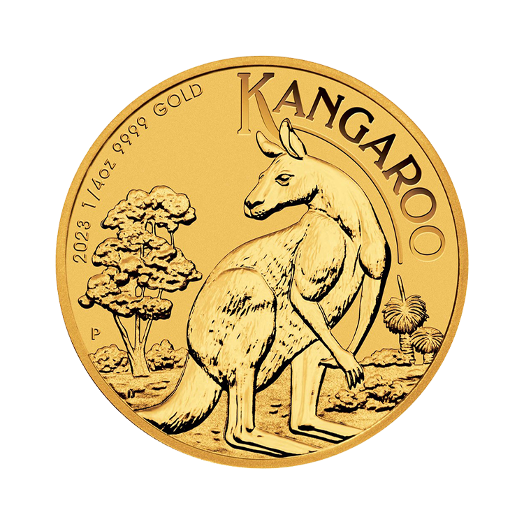 1/4 troy ounce gouden munt Kangaroo 2023 voorkant