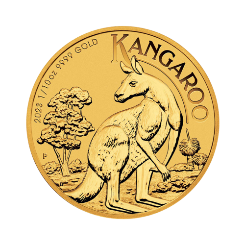 1/10 troy ounce gouden munt Kangaroo 2023 voorkant
