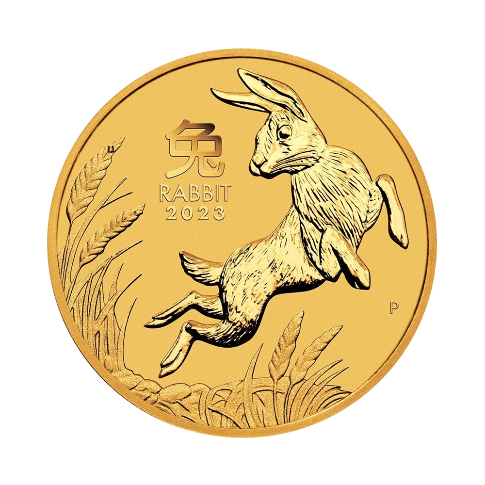 1 troy ounce gold coin Lunar 2023 front