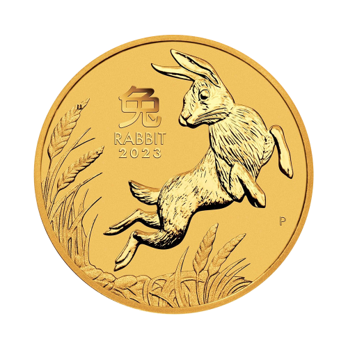 1/2 troy ounce gouden munt Lunar 2023 voorkant
