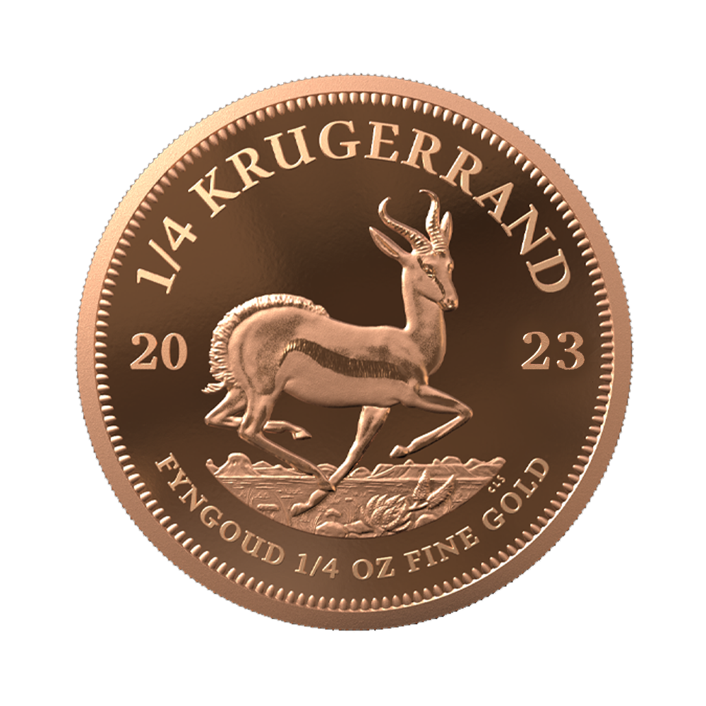 1/4 troy ounce gouden munt Krugerrand 2023 proof voorkant