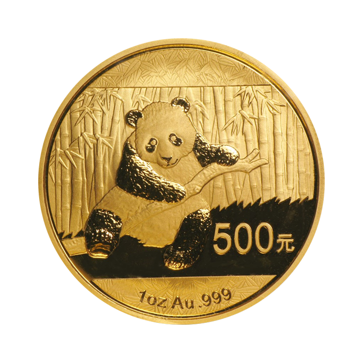 1 troy ounce gouden Panda munt 2014 voorkant