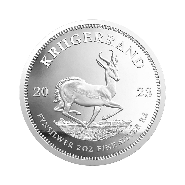 2 troy ounce zilveren munt Krugerrand 2023 proof voorkant