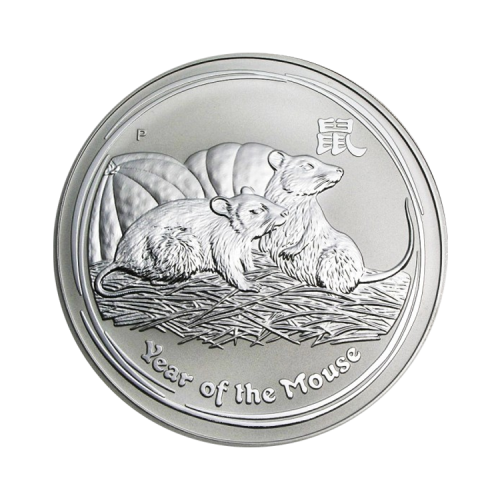 1 kilo silver Lunar coin 2008 – Year of the Mouse front