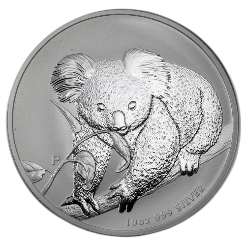 10 troy ounce silver Koala coin 2010 front