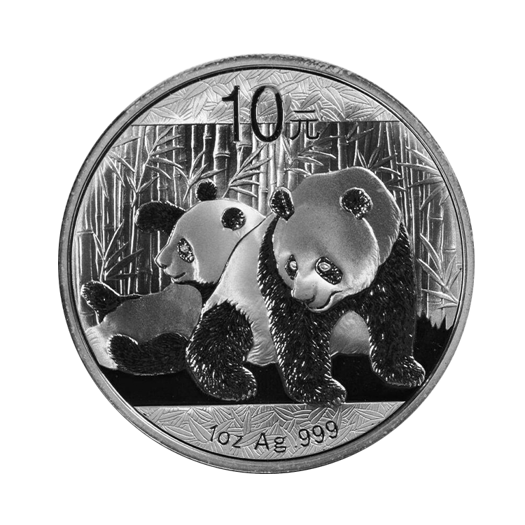 1 troy ounce zilveren munt Panda 2010 voorkant