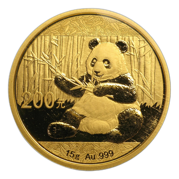 15 Grams gold panda coin 2017 front