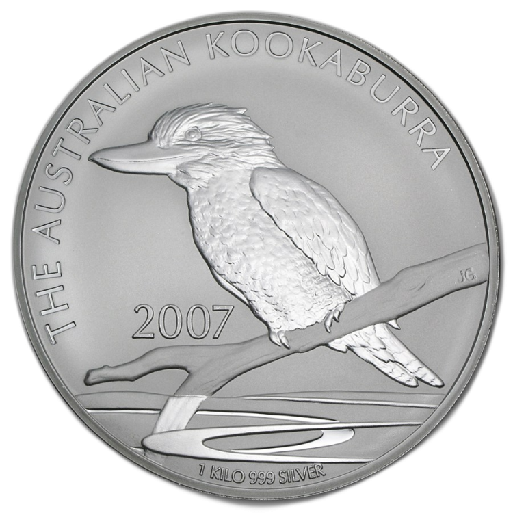 1 Kilo zilveren munt Kookaburra 2007 voorkant