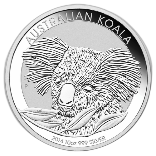 10 troy ounce silver Koala coin 2014 front