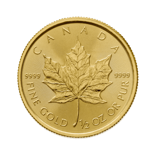 Half troy ounce gold coin Maple Leaf front