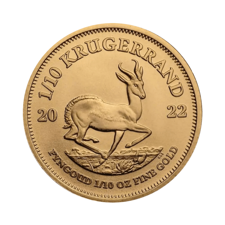 1/10 Troy ounce gouden Krugerrand munt 2024 voorkant