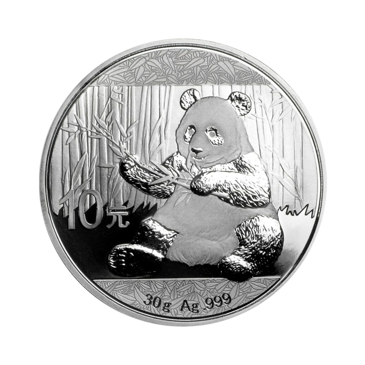 30 Gram zilveren munt Panda 2017 voorkant
