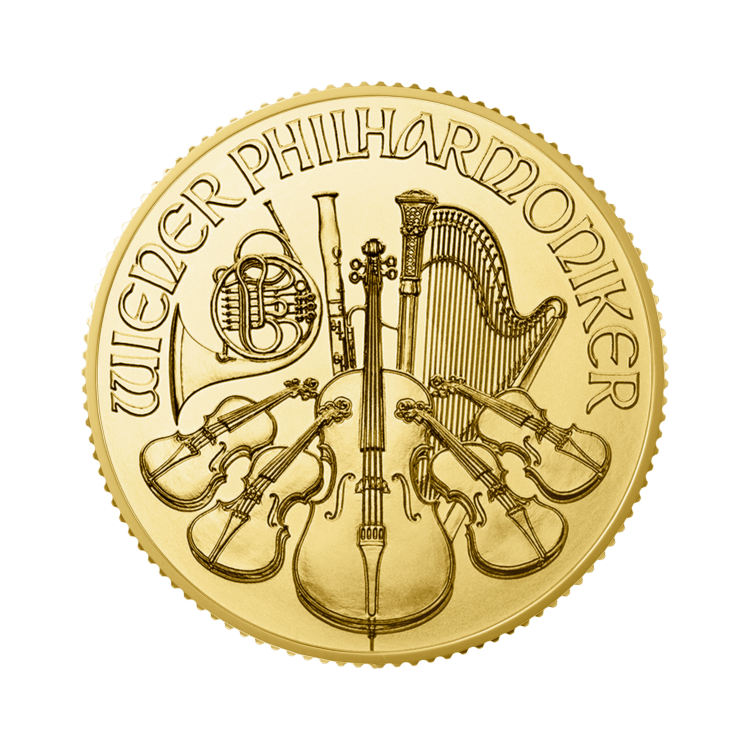 1/4 troy ounce gouden Wiener Philharmoniker 2024 voorkant