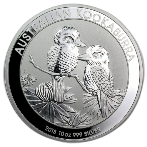 10 Troy ounce zilveren munt Kookaburra 2013 voorkant