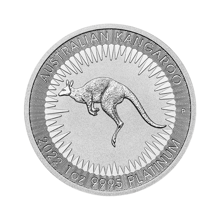 Kangaroo 2022 platina munt 1 troy ounce voorkant