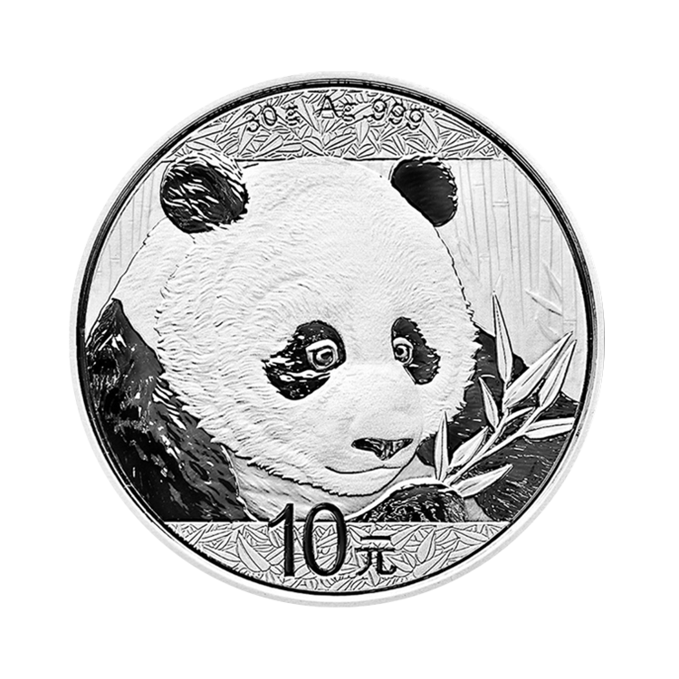 30 Gram zilveren munt Panda 2018 voorkant