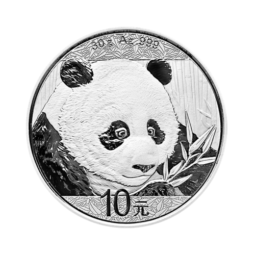 30 Grams silver coin Panda 2018 front