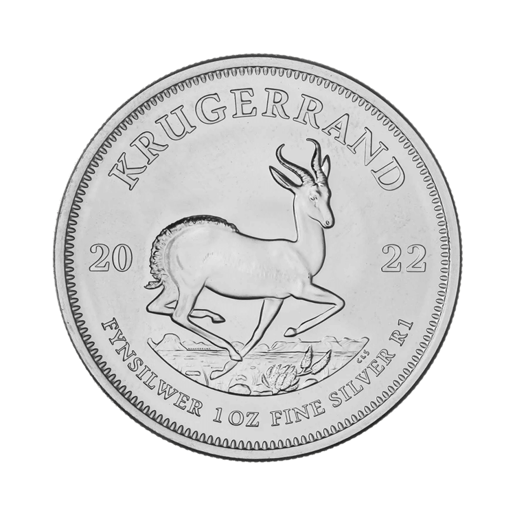 Krugerrand 2023 of 2024 zilveren munt 1 troy ounce voorkant
