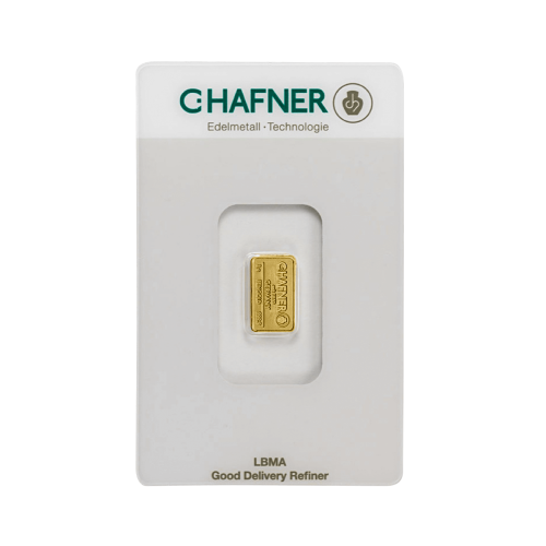 Gold bar 1 grams C. Hafner front