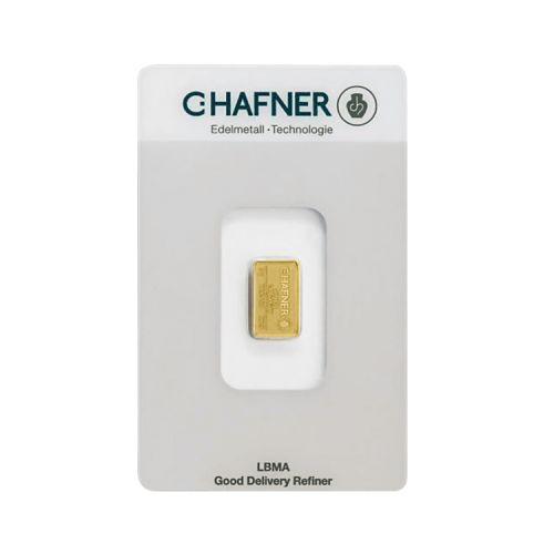 Gold bar 2 grams C. Hafner front