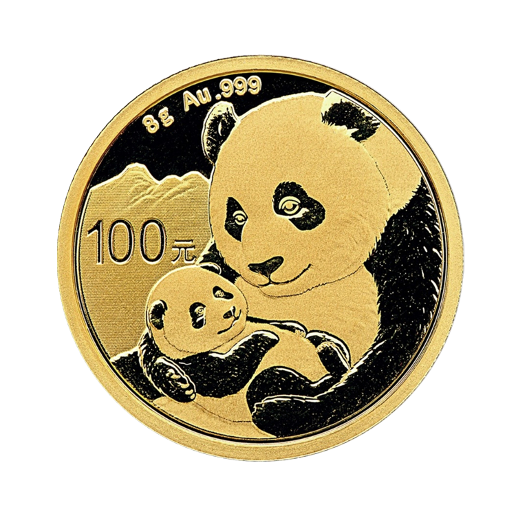 8 Gram gouden munt Panda 2019 voorkant