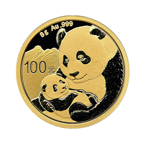 8 Grams gold coin Panda 2019 front