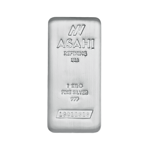 1 Kilogram silver bar VAT-free Asahi (storage in Switzerland) front