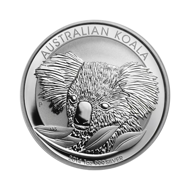 1 troy ounce zilveren munt Koala 2014 voorkant