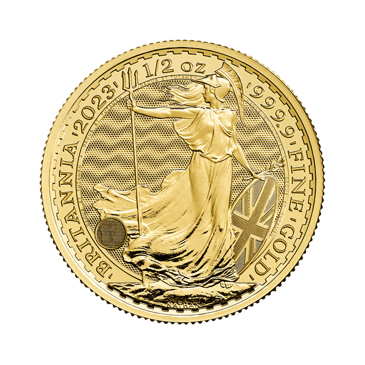 1/2 Troy ounce gouden munt Britannia 2023 of 2024 voorkant