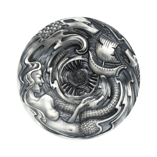 3 troy ounce zilveren munt Scylla and Charybdis Evil Within 2020 voorkant