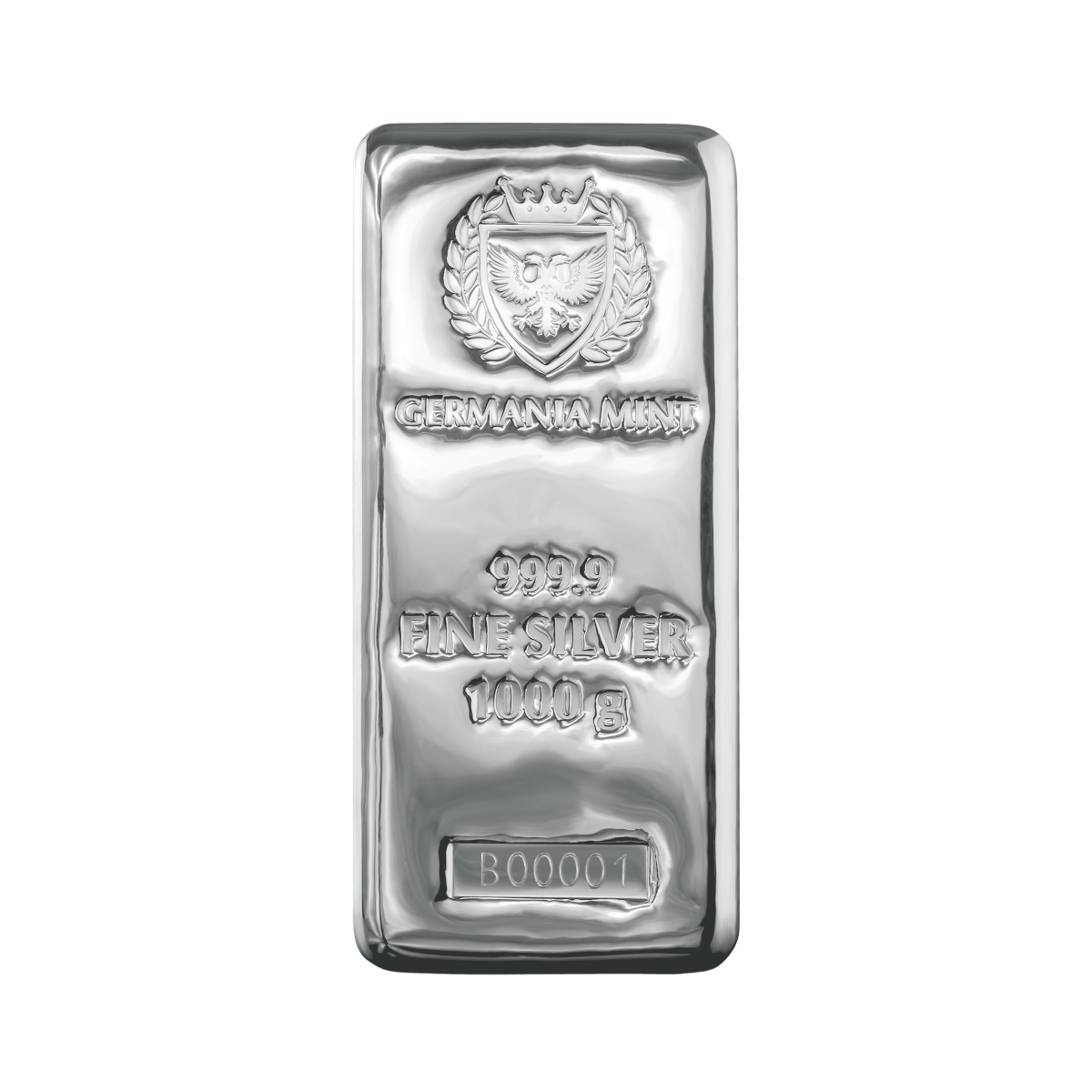 1 Kilogram zilverbaar Germania Mint voorkant