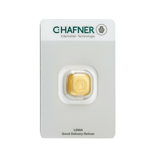 C. Hafner nugget gold bar 1 oz