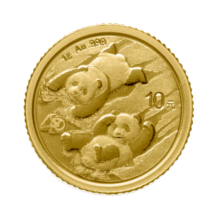 1 Gram gouden munt Panda 2022 voorkant