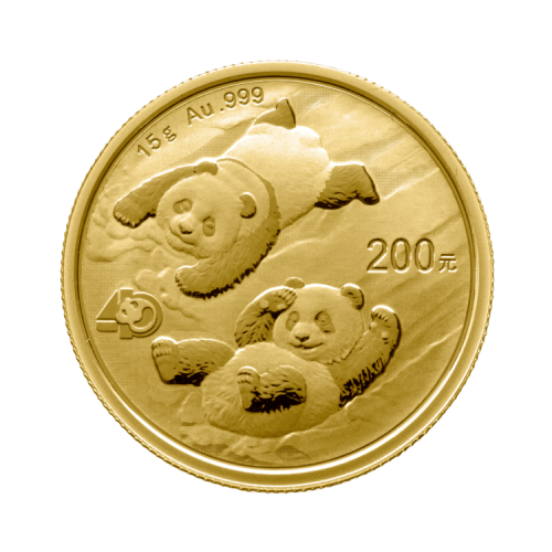 15 Grams gold coin Panda 2022 front